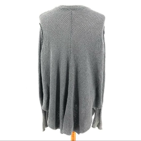 Free People Gray Cotton-Rayon Blend Snap Button Closure Knit Cardigan - Picture 6 of 10